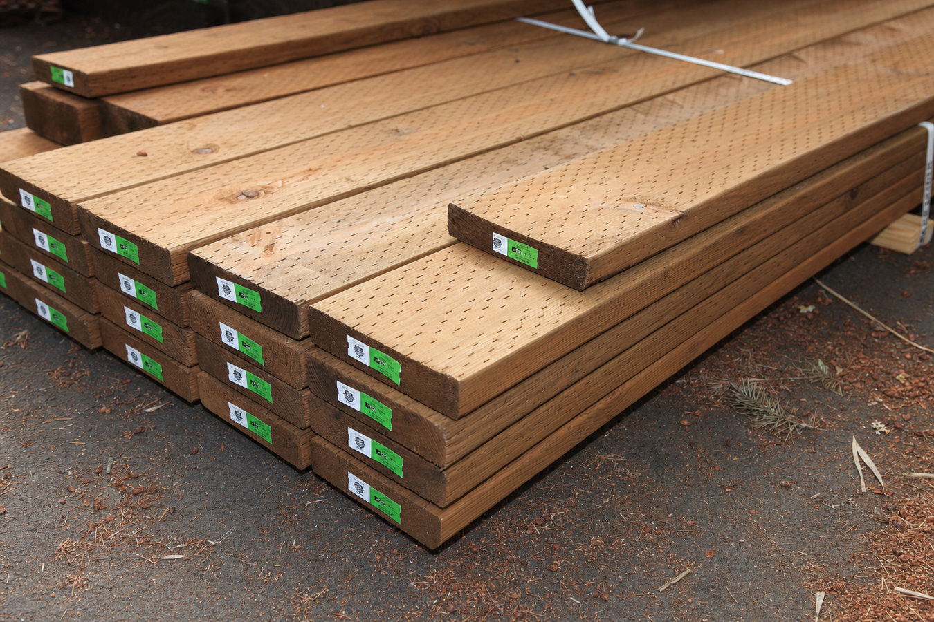Pressure-treated wood deck construction in Edinburg, TX
